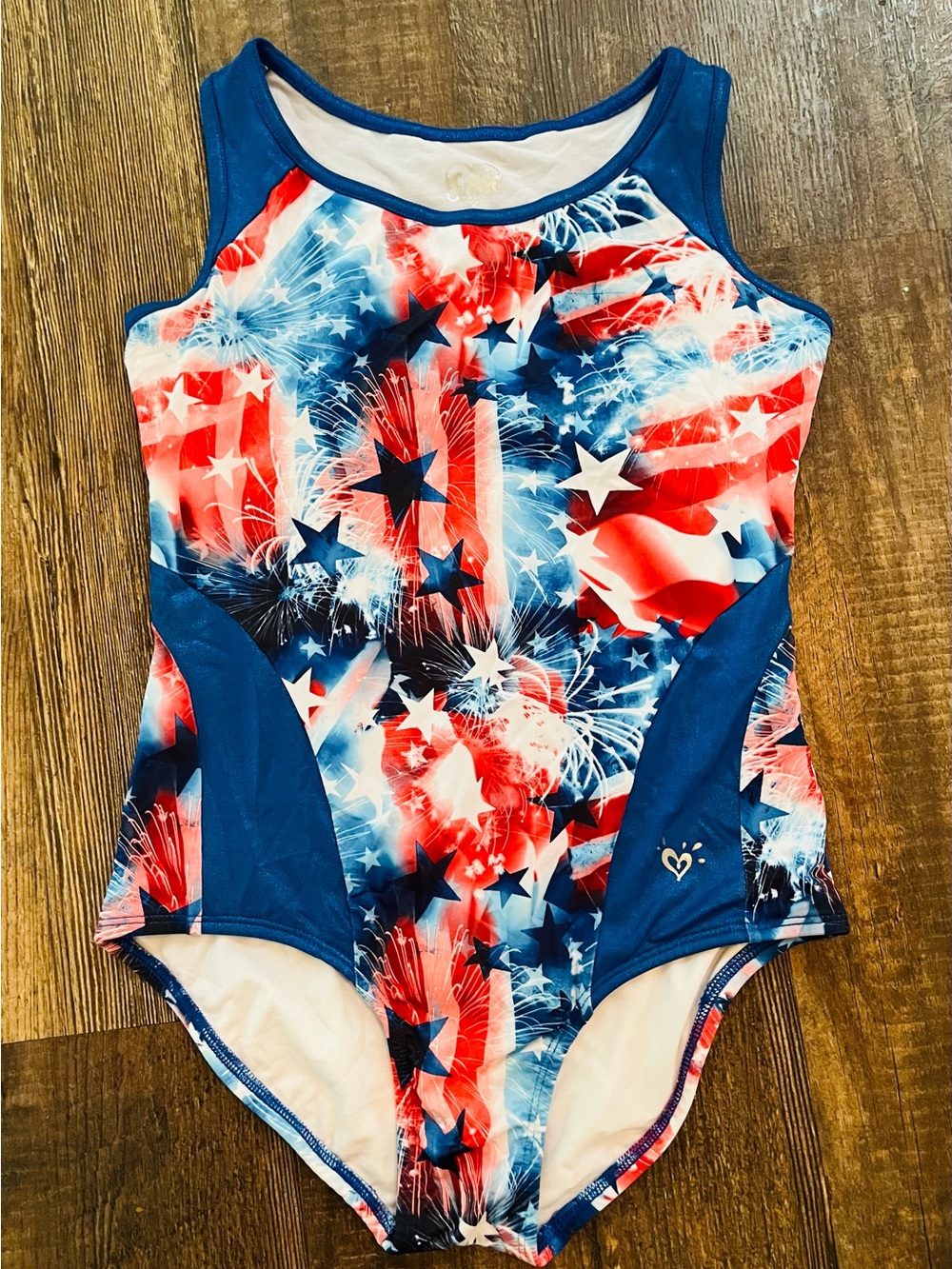 Girls' Red White Blue Justice Gymnastics Leotard